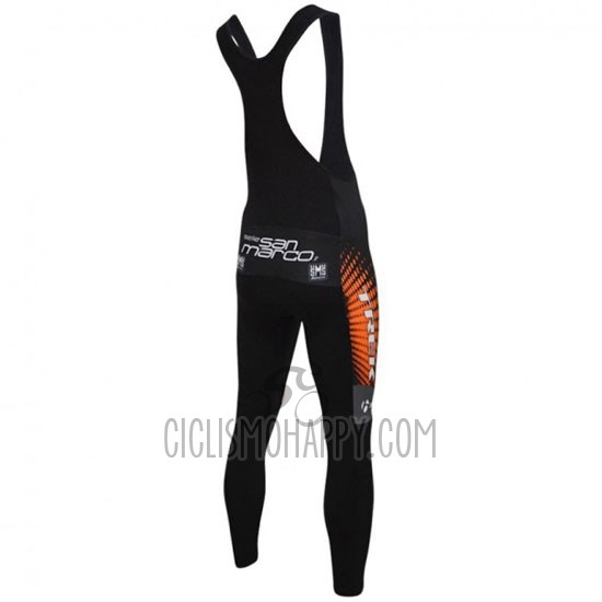 Trek Selle San Marco Cycling Jersey Bib Tight 2016 Long Sleeve Black and Orange